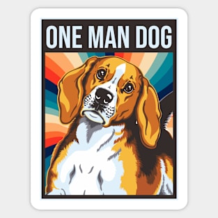One man dog Retro Sticker